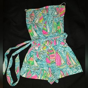 Lilly Pulitzer Size S NWOT You Gotta Regatta strapless romper